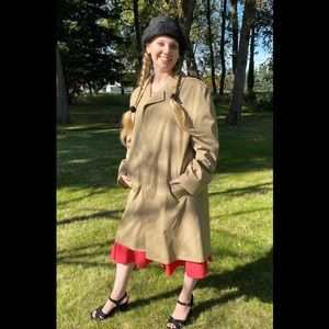 1960s Mens Brighton Cloth Trench Rain Coat Size 42 - with Removable Liner